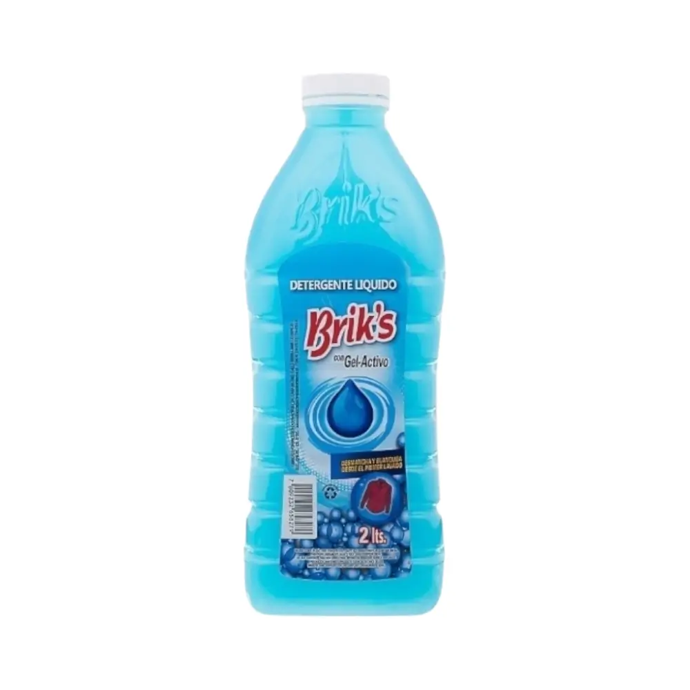 detergente liquido briks con gel activo 2 litros