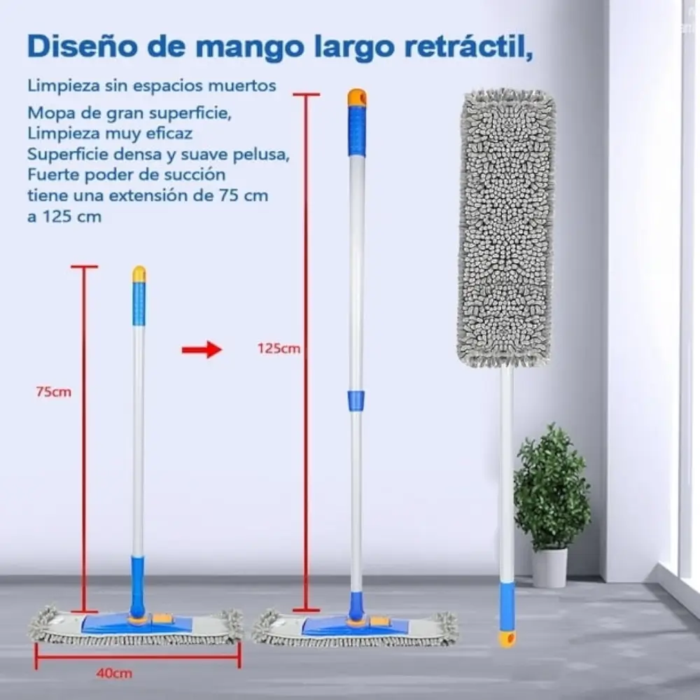 mopa plana microfibra aileda 40x15 cm detalle1