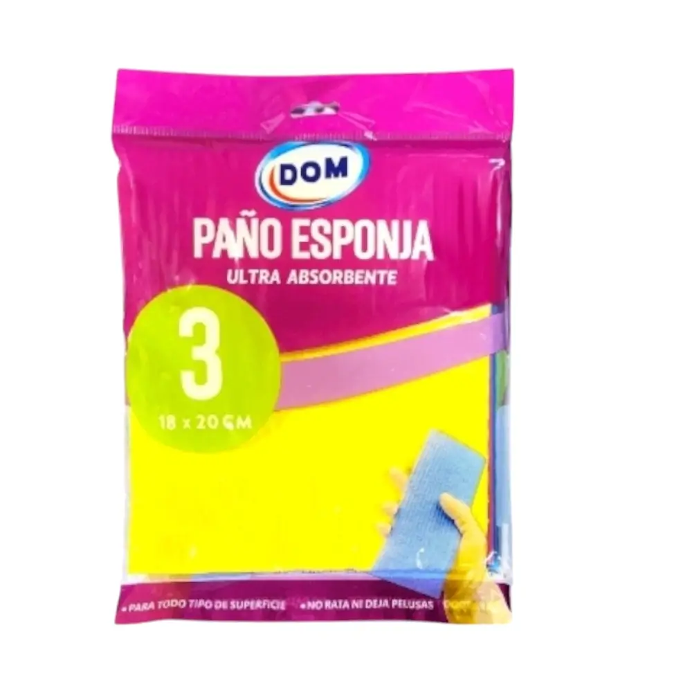 pano esponja ultra absorbente dom 3unidades