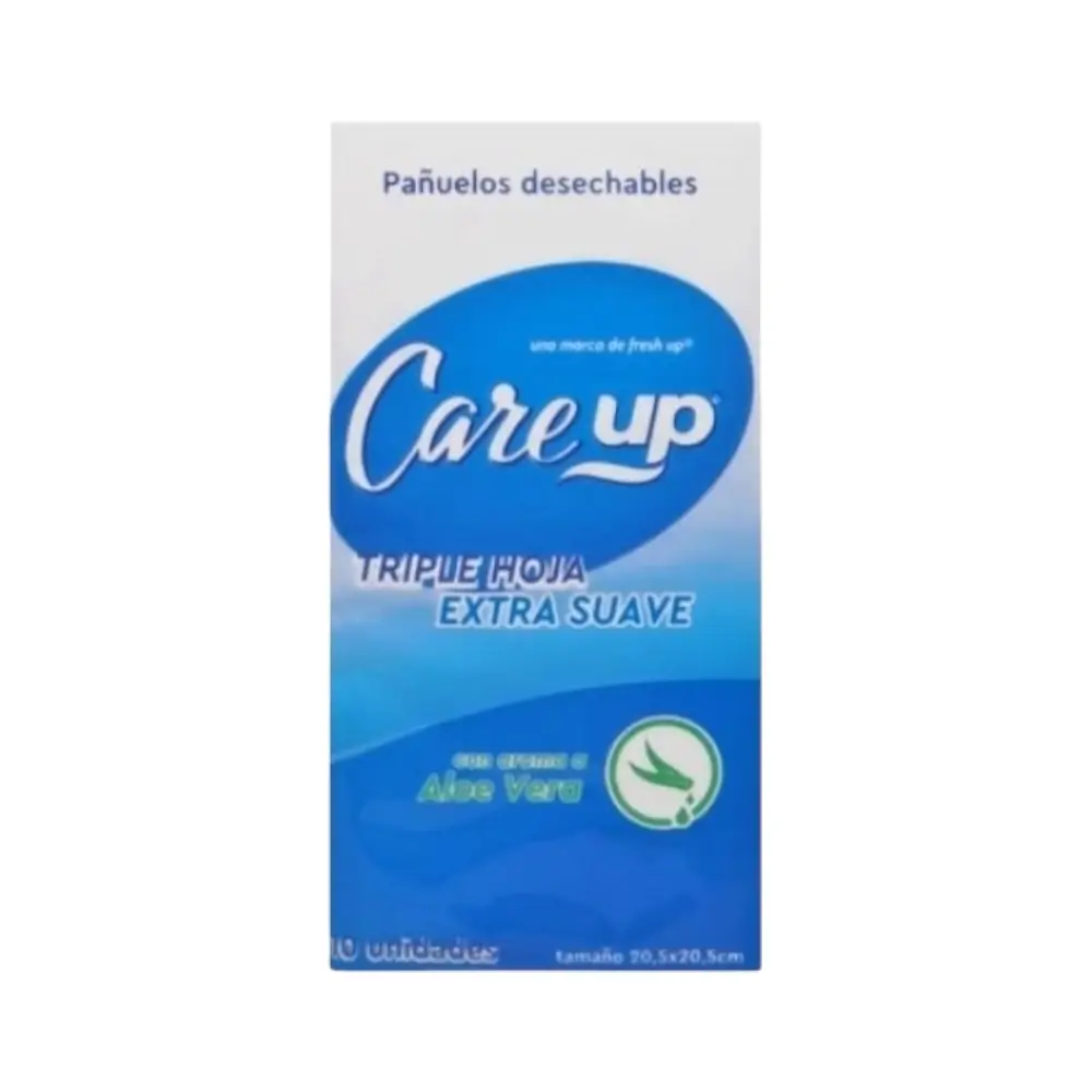 panuelos desechables care up aloe vera 10unidades frente