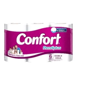 papel higienico confort rendiplus doble hoja 6rollos