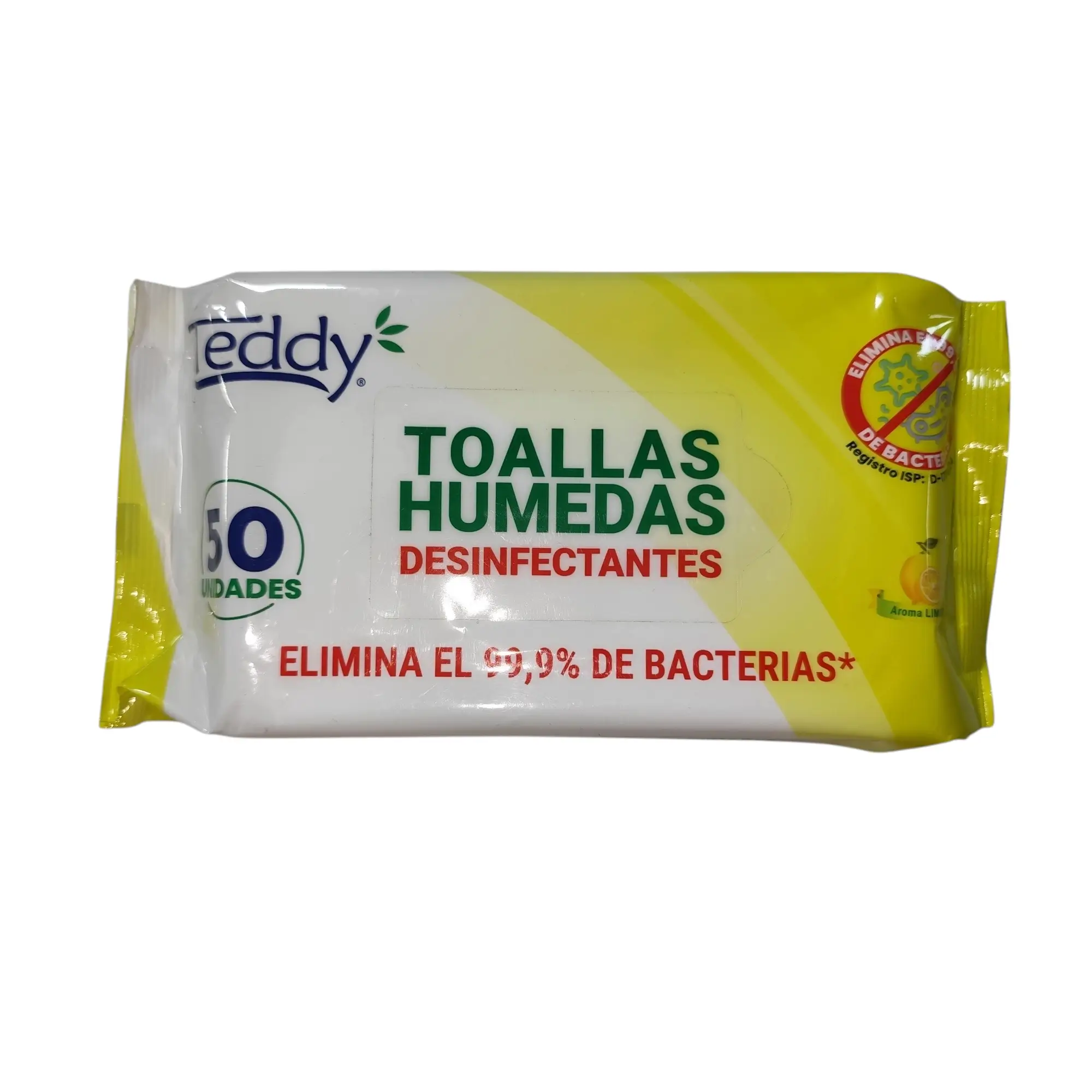 toallas humedas desinfectantes teddy limon 50unidades